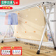 Clothes drying rack outdoor folding clothes drying rack floor-standing indoor home balcony bedroom stainless steel outdoor cool telescopic pole type quilt drying artifact bold double pole 2.0 meters retractable containing 32 drying artifacts large