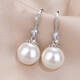 Korean version 925 silver needle earrings, pearl earrings, women's fashion earrings, real silver pearl earrings, new trendy student temperament, 14mm shell beads
