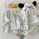 
Fenten three-piece set of cherry bear pajamas for women in summer short-sleeved cute cartoon loose cloud cotton summer home clothing set js-9905# black love three-piece set-cloud cotton M code 155-162 weight 105 Jin [Jin equals 0.5 kg]