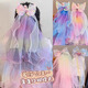 Dai Yan children's veil super fairy ice and snow princess bow floating yarn hairpin little girl headdress Elsa hairpin girls hair accessories pink veil