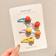 Zan Yingmei 2025 New Dopamine Colored Hair Clips Fruit Cute Multi-Colored Flowers Children's BB Clip Side Broken Hair Clip Star Square Contrast Color Two Sets 1