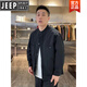 JEEP2025 Autumn Trend Henry Collar Shirt Jacket Men's Simple Fashion Loose Versatile Slim Casual Jacket Apricot XL 140-160Jin Jin is equal to 0.5 kg