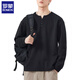 ROMON Men's long-sleeved t autumn and winter trendy Henry collar tops plus velvet autumn and winter sweatshirts for men with inner bottoming shirts for men 1309 black M 90-105Jin Jin is equal to 0.5 kg