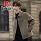 Pierre Cardin woolen jacket men's spring and autumn new Korean style slim double-sided wool coat shorts high-end woolen jacket for men coffee color 70.4% sheep wool XL (recommended 135-155Jin Jin is equal to about 0.5 kg)