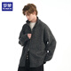 ROMON heavyweight stand-up collar wool sweater men's autumn and winter warm base cardigan zipper jacket trendy gray XL