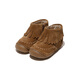 Extraone children's genuine leather soft sole baby shoes autumn and winter warm children's shoes non-slip tassel short boots #415 brown 21 (inner length 12.5cm)