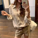 Zuoxu old money style relaxed wide linen long-sleeved shirt for women 2026 spring and autumn design slim casual versatile jacket linen color M (95-105Jin Jin is equal to 0.5 kg)