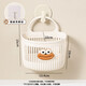 Cute wall-mounted storage basket multifunctional kitchen bathroom small hanging basket no punching wall hanging jewelry box small pink + white large mouth wall hanging storage box