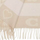 COACH Women's Scarf Tassel Decorated Star Letter Pattern Wool Wool Scarf New Year's Gift for Girlfriend Beige CU810-CHK 182*30.5cm