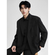 JIAYE Korean style trendy men's tops, handsome Hong Kong style suit jackets, men's spring and autumn versatile casual suits, black XL