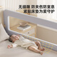 AOTGSSE/Edison Bed Fence Baby Anti-fall Bed Fence Safety Guardrail Bedside Baby Bed Fence No Punching 1.2 Meters Light Gray Single Sided Upgraded Large Post + Invisible Folding
