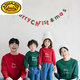 G.duck Christmas parent-child wear 2025 autumn and winter new long-sleeved round neck sweatshirt versatile children's clothing tops family wear burgundy autumn style 165 adults S