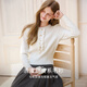 Xiangying White Cable Sweater Women's Short 2025 Winter New Style Super Nice Lace Round Neck Pullover Knitted Top White S 155/80A/85-95Jin Jin is equal to 0.5 kg