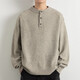 KAZUKI KURAISHI Kazuki Kuraishi Henry collar sweater men's 2025 autumn and winter sweater sweater high-end simple bottoming top floral gray XL
