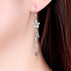Whiskey platinum earrings for women genuine pt950 white gold earrings pt999 pure gold ear wire star long tassel earrings PT950 meteor shower earrings about 2.48 grams