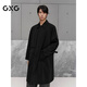 GXG men's black silhouette long windbreaker jacket G25X083006 black M