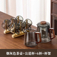 Heat-resistant thickened glass kung fu tea set home teapot office high temperature resistant teapot tea cup tea tray reunion pot male cup six cup cup holder + tea tray