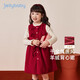 JELLYBABY Ruffle Lace Winter Girls Thick Dress Children's Tank Top Dress Western Style Princess Dress New Year's Eve Clothes