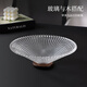 Baijie glass transparent corrugated wood bottom fruit tray home living room light luxury candy nut snacks dried fruit storage tray