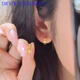 XMCK Old Phoenix 999 Gold Pure Gold Crushed Ice Earrings 2025 Temperament Circle Earrings Light Luxury Niche Ear Hole Earrings