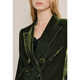 OBBLIGATO Olgado Autumn and Winter glossy velvet cropped coat coat dark grass green S