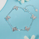 Lossot Fashionable Butterfly Platinum Bracelet Women's PT950 Platinum Butterfly Bracelet Girlfriend Wife Birthday Gift
