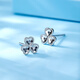 Luxury Pearl PT950 Clover Sparkling Platinum Earrings Fashion niche design platinum earrings 1.62g