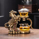 Lazy automatic tea maker tea set household kung fu magnetic high-end tea making artifact glass teapot tall golden horse automatic tea maker + tea preparation + male cup