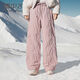 Snow Flying (SNOWFLYING) versatile straight down pants for women 2025 winter new fashion young casual splicing thickened warm trousers trendy pink L 170/76A 105-125Jin Jin equals 0.5 kg