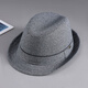 Ye Yu woolen hat middle-aged and elderly autumn and winter fashion gentleman men's dad British jazz hat plaid gray medium size M56-57CM
