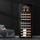 Bacchus red wine cabinet, home thermostatic cabinet, multi-functional office wine cabinet, wine tea cabinet, red wine whiskey air-cooled frost-free hanging cup, solid wood single-door vertical display cabinet, fresh cabinet YH-50 black hanging cup - 28 pieces 90L