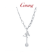 GsunG platinum letter W chain set for women PT950 pure platinum large letter pendant necklace fashionable sweater chain. Priced by gram. Contact before bidding.