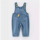 Children's Denim Overalls for Baby Boys Spring and Autumn Clothing 2025 Boys and Girls One-piece Denim Trousers Baby Pants Royal Blue Dinosaur Denim Overalls 126 100 (28-35Jin Jin is equal to 0.5 kg)