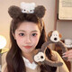 Cute head dog headband, plush cat headband, hair accessory, face wash and makeup special press hairpin for women 2025 new 3# plush cat headband