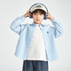 Duojia Boys' Shirts 2025 Spring and Autumn Versatile Casual Children's Breathable Cotton Long-Sleeved Medium and Large Children's Simple Korean Style Shirt Blue 120