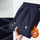 KWHW light luxury high-end brand casual sports straight pants for men in autumn and winter new plus velvet loose casual pants for men, navy blue riding straight spring and autumn XL (120-140Jin Jin equals 0.5 kg)