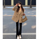 CEENIU small suit jacket women's 2025 spring and autumn new style small high-end street-friendly loose Korean casual suit black L