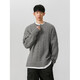 Xianshengyi Gray Thick Thread Henry Collar Sweater Men's Autumn and Winter New Lazy Twist Knitted Sweater American Men's Bottoming Gray M