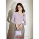 CHICHY Gentle and chic purple asymmetrical design shirt Qianjin style long-sleeved top CC1E019251 Purple 165/92A