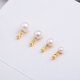 Half a grain of 18K gold natural freshwater pearl pendant, 925 silver necklace, Korean single pendant for women, round strong light, white pearl gold base + silver gold-plated chain 11-12mm