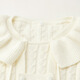 IEF/Aiyifu 2025 Unique and Beautiful Early Autumn Woolen Tops College Style Gentle Temperament Pullover Sweater Apricot One Size