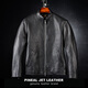 PJL2025 new men's casual slim fit versatile stand-up collar straight zipper genuine deerskin leather jacket black M (130Jin Jin is equal to less than 0.5kg)