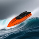 New 2.4G remote control boat twin propeller racing electric speedboat boy and child birthday gift model toy boat advanced version 2.4G remote control speedboat - orange