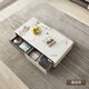 KUKA Modern Simple Slate Coffee Table TV Cabinet Tea Table Small Apartment Coffee Table Light Luxury Square High-Head Coffee Table 7073 Upgraded Coffee Table