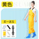 Women's waders with trousers and rain boots integrated, half-length one-piece fishing pants, waterproof for children on the beach, children's wading, yellow overalls (big pockets), shoe size 36