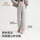 YEEHOO winter maternity pants silk cashmere straight pants thickened loose leg-tie two-wear wide-leg pants light milk gray silk protein skin care M recommended weight 90-120 Jin Jin equals 0.5 kg