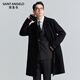 Angel Bird Coat Men's 100% Wool Autumn and Winter Casual Long Double-sided Wool Coat Slightly Wide Loose Fashion Jacket Obsidian Black 2XL -52(185/104)