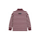 Hush Puppies children's clothing for children, men and women, autumn new versatile casual striped long-sleeved POLO shirt, Bordeaux red 170 cm