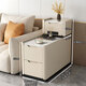 Xue Shu 2025 new floor-standing sofa side cabinet light luxury high-end solid wood small sandwich simple modern side table side cabinet cream color + bull socket 35cm wide 100cm deep