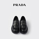 PRADA/Prada gift men's shiny cow leather loafers shoes black 39 (5)